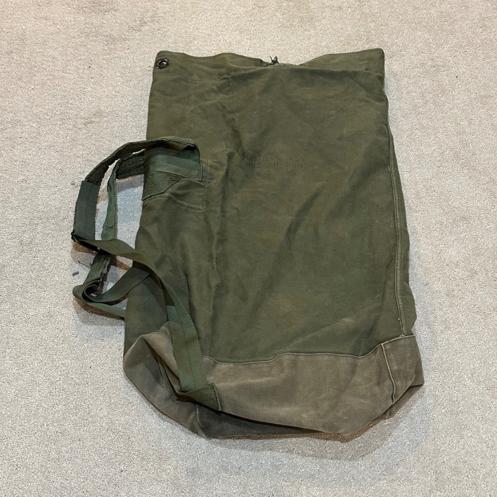 Vintage US Military Canvas‎ Duffle Bag Olive Drab Backpack Sea Bag 36 Inch